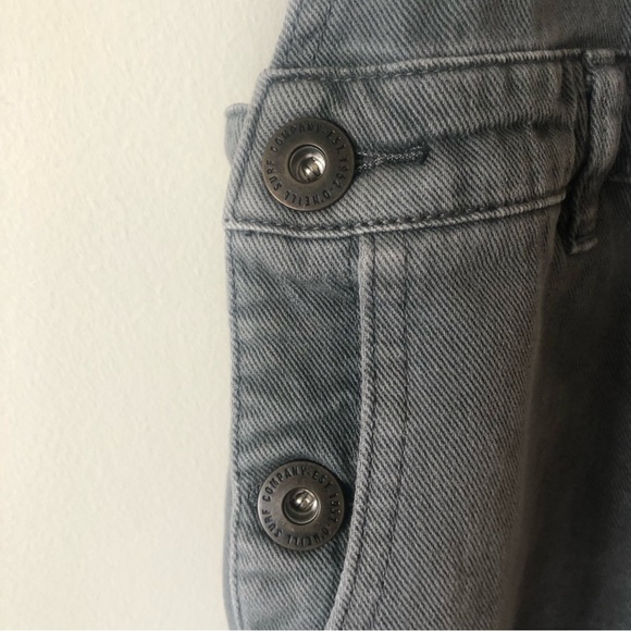 O’Neill Gray Mathilda Denim Short Raw Hem Overalls Size 1 (juniors) - Picture 6 of 12